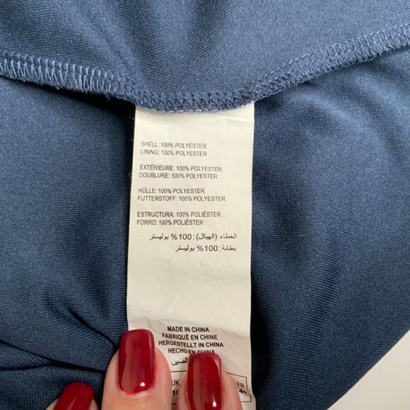 MICHEL STUDIO Blue Floral Midi Dress 3/4 Sleeve Fully Lined US Sz 12 - Picture 9 of 10